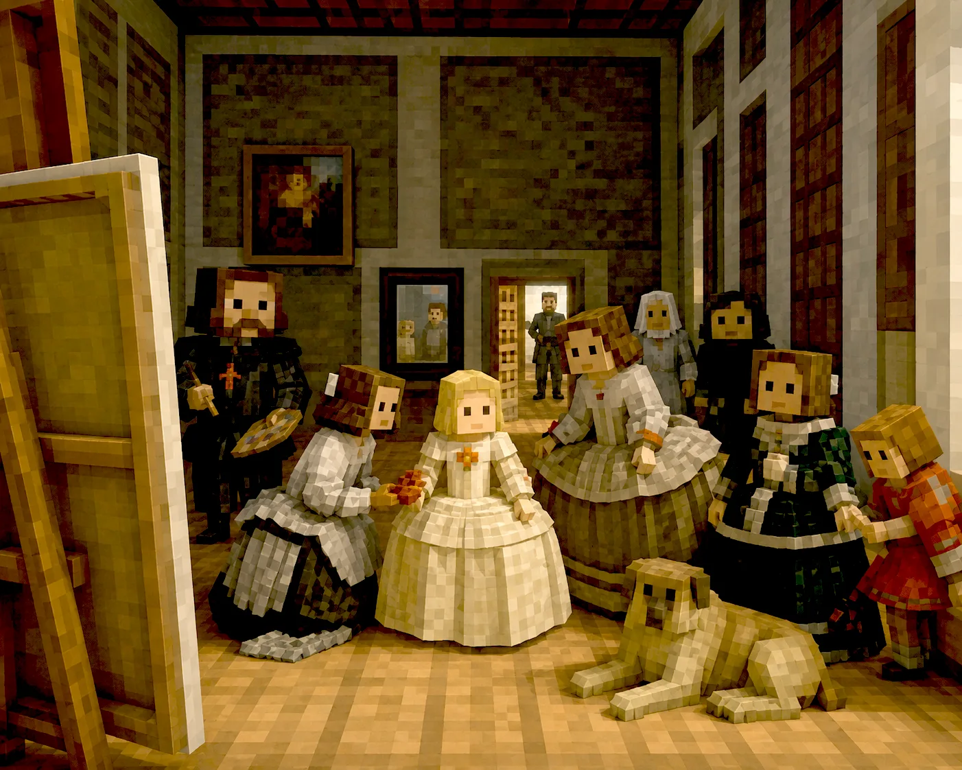 Las Meninas recreadas en Minecraft